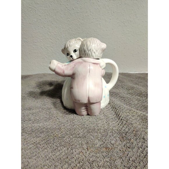NOS Collectable Dancing Bear Teapot Waltzing Couple 8.5" Kitschy Cottage Core - Picture 5 of 9